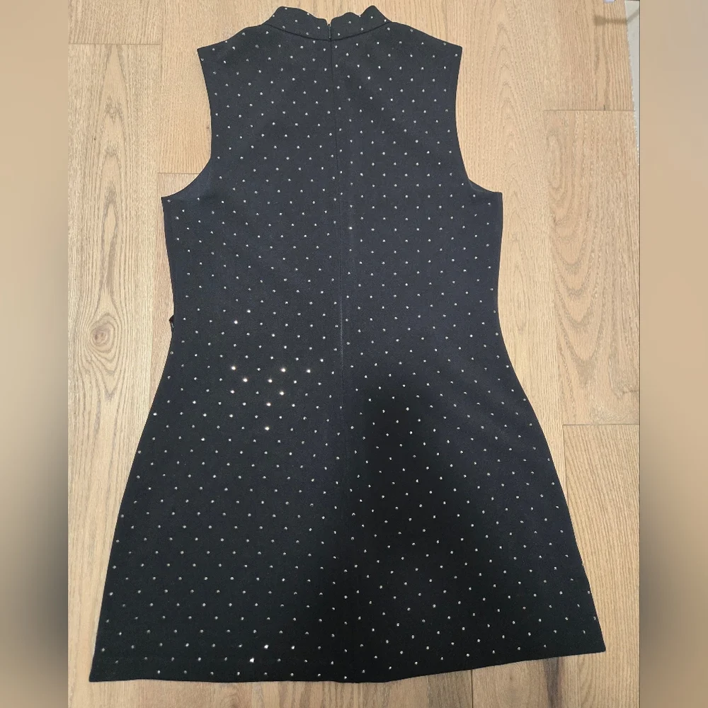 Black Rhinestone Embellished Sleeveless Sheath Dress - Picture 3 of 12
